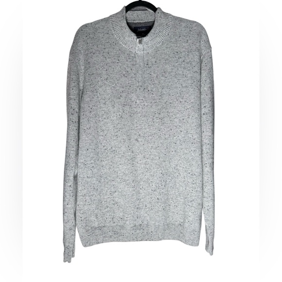 Johnnie O Essex 100% Cashmere Sweater Mens Sz XL 1/4 Zip Pullover Speckled Gray